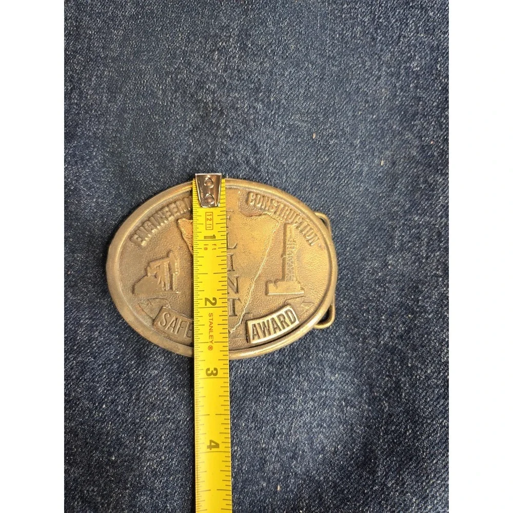 Flint Engineering Construction Solid Brass Belt Buckle